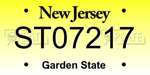 ST07217 New Jersey License Plate