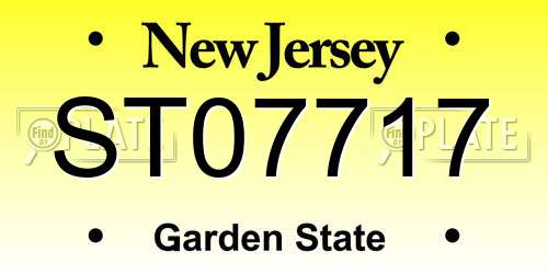 ST07717 New Jersey License Plate
