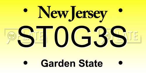 ST0G3S New Jersey License Plate