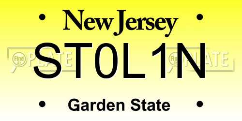 ST0L1N New Jersey License Plate