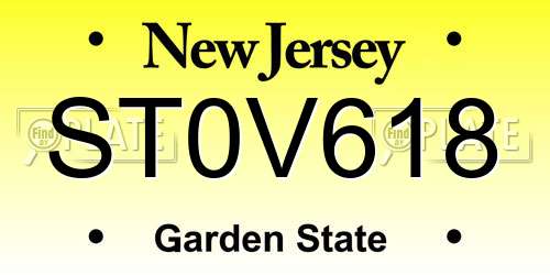 ST0V618 New Jersey License Plate