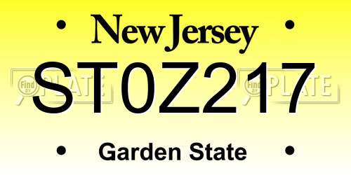 ST0Z217 New Jersey License Plate