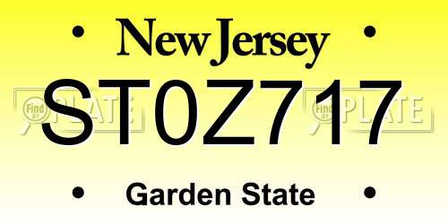ST0Z717 New Jersey License Plate
