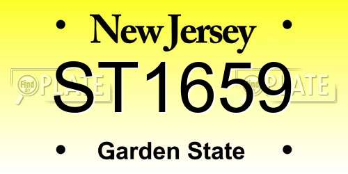 ST1659 New Jersey License Plate