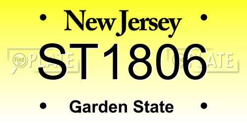 ST1806 New Jersey License Plate