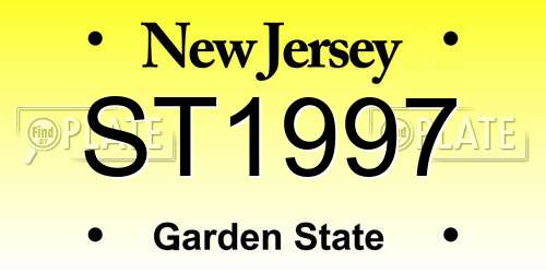 ST1997 New Jersey License Plate