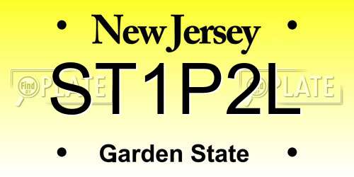 ST1P2L New Jersey License Plate
