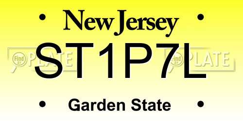 ST1P7L New Jersey License Plate