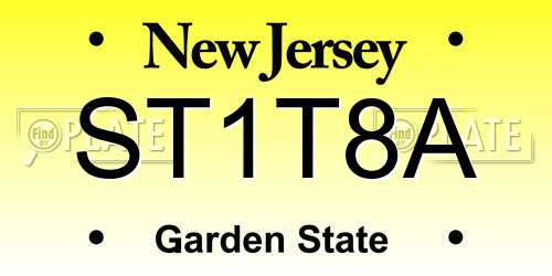 ST1T8A New Jersey License Plate