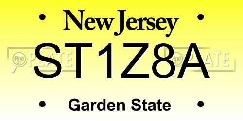 ST1Z8A New Jersey License Plate