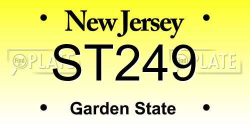 ST249 New Jersey License Plate