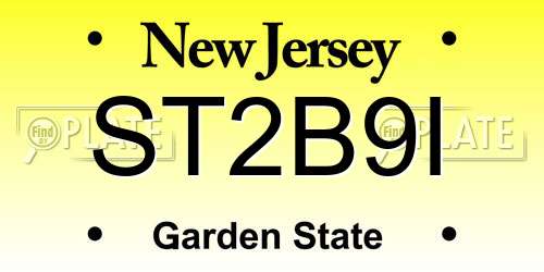ST2B9I New Jersey License Plate