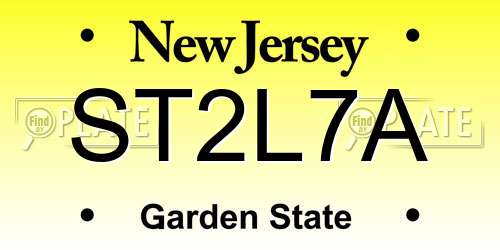 ST2L7A New Jersey License Plate