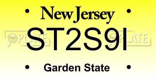 ST2S9I New Jersey License Plate