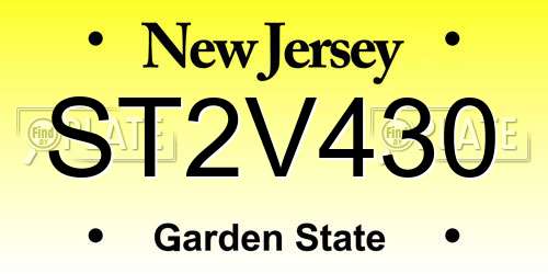 ST2V430 New Jersey License Plate