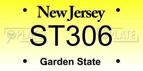 ST306 New Jersey License Plate