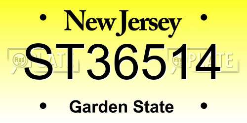 ST36514 New Jersey License Plate
