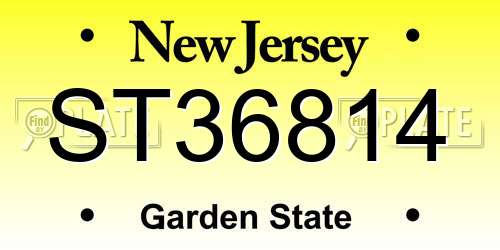 ST36814 New Jersey License Plate