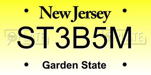 ST3B5M New Jersey License Plate