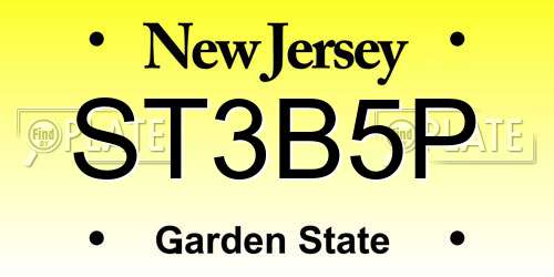 ST3B5P New Jersey License Plate