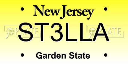 ST3LLA New Jersey License Plate