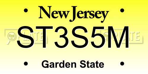 ST3S5M New Jersey License Plate