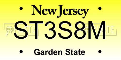 ST3S8M New Jersey License Plate