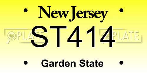 ST414 New Jersey License Plate