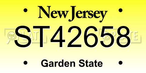 ST42658 New Jersey License Plate