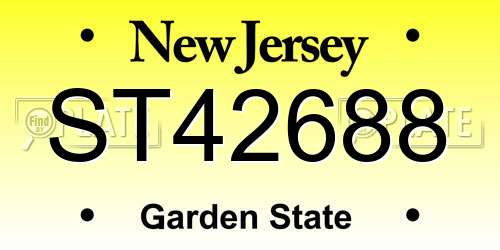 ST42688 New Jersey License Plate