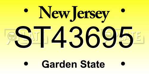 ST43695 New Jersey License Plate