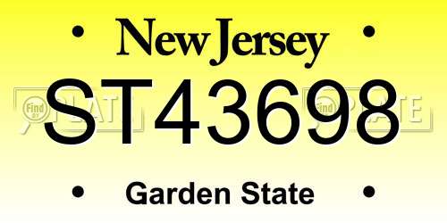 ST43698 New Jersey License Plate