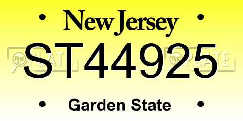 ST44925 New Jersey License Plate