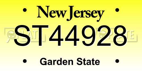 ST44928 New Jersey License Plate