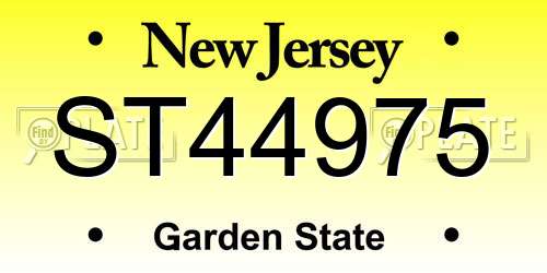 ST44975 New Jersey License Plate