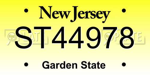 ST44978 New Jersey License Plate