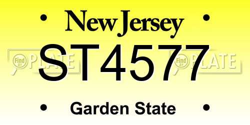 ST4577 New Jersey License Plate