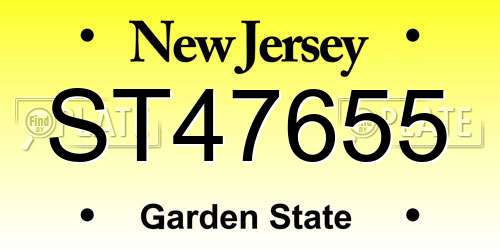 ST47655 New Jersey License Plate