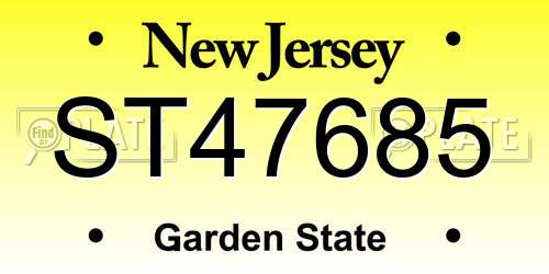 ST47685 New Jersey License Plate