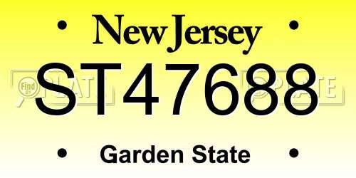ST47688 New Jersey License Plate