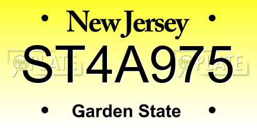 ST4A975 New Jersey License Plate