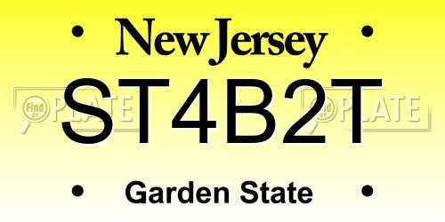 ST4B2T New Jersey License Plate