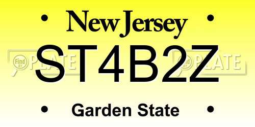 ST4B2Z New Jersey License Plate
