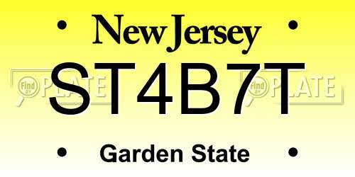 ST4B7T New Jersey License Plate