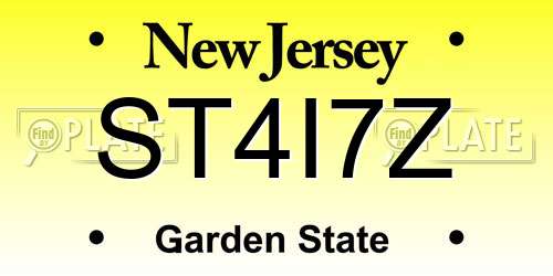 ST4I7Z New Jersey License Plate