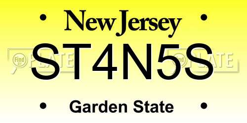 ST4N5S New Jersey License Plate