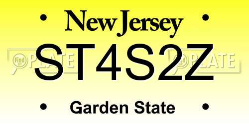 ST4S2Z New Jersey License Plate