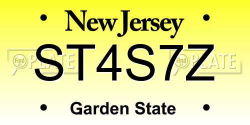 ST4S7Z New Jersey License Plate