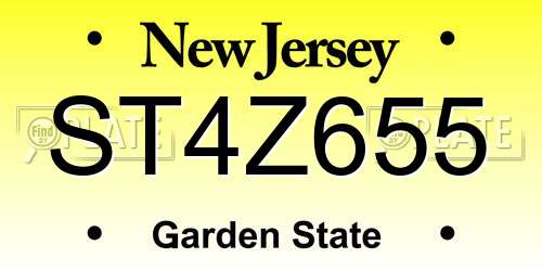 ST4Z655 New Jersey License Plate