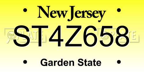 ST4Z658 New Jersey License Plate